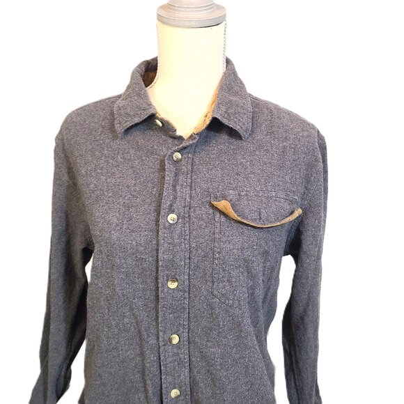 Men's Large CQR Flannel Button Down Gray Collar Casual Outdoor Shirt - Picture 2 of 9